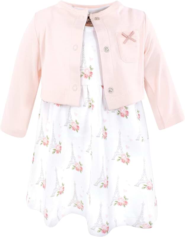 Cotton Dress and Cardigan Set for Girls