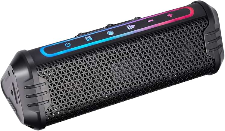 Waterproof Bluetooth Motorcycle Handlebar Speakers with RGB Lighting