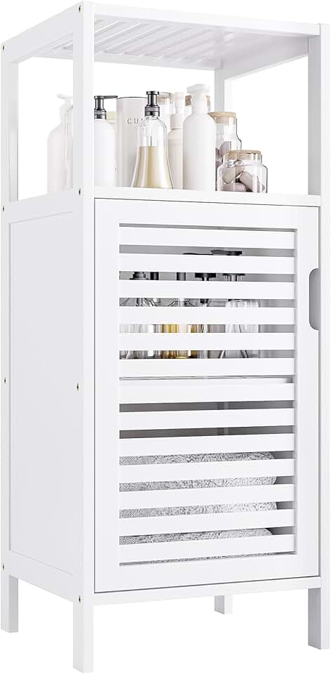 Small White 4-Tier Bathroom Storage Cabinet