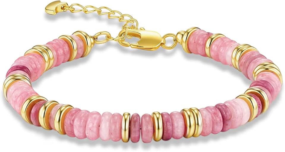 Colorful 18K Gold Plated Beaded Bangle Set for Women
