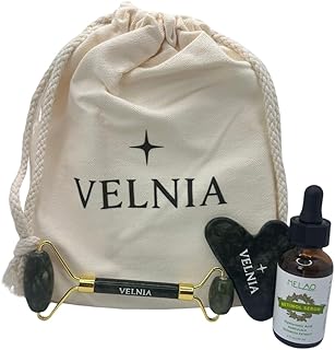 Facial Skincare Kit with Jade Roller, Gua Sha, and Serum