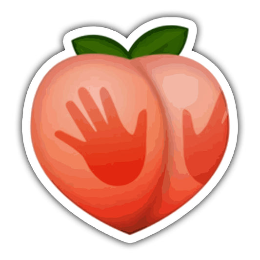 Set of 3 Hand Print Peach Stickers for Luggage and Vehicles