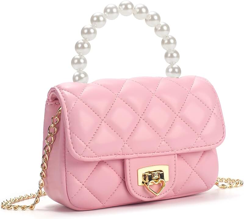 Girls' Toddler Crossbody Bag with Pearl Handle