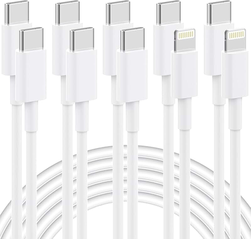 3-Pack USB-C and Lightning Charging Cables