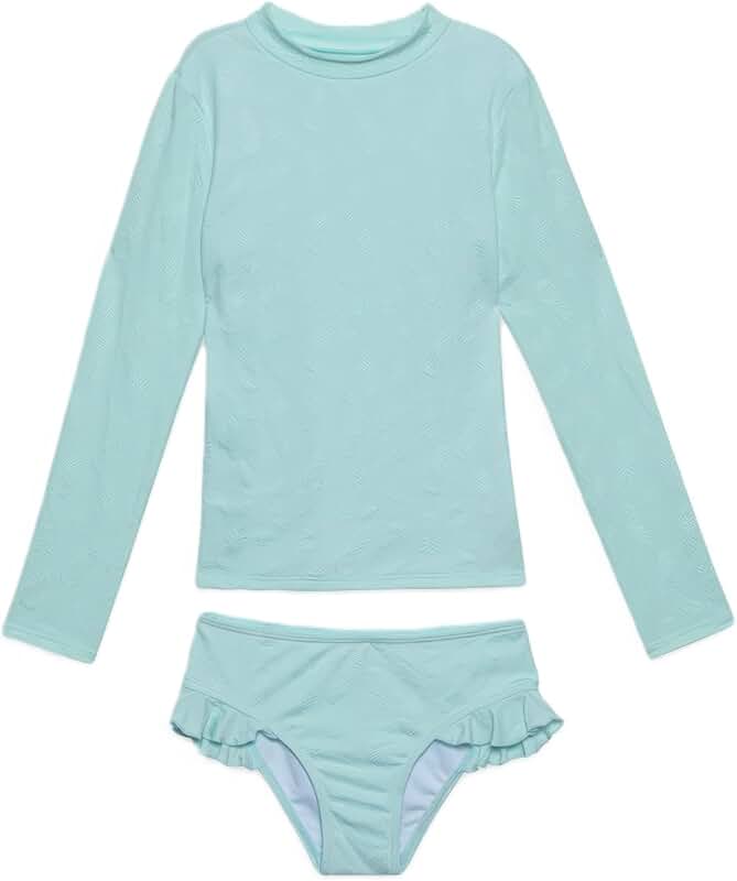 Kids Girls Pineapple Print Long Sleeve Swimsuit