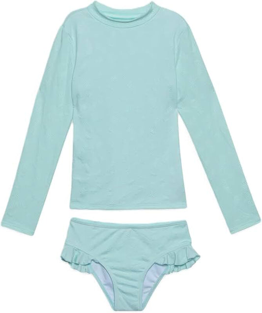 Kids Girls Pineapple Print Long Sleeve Swimsuit