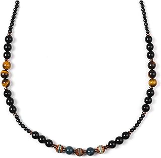 Healing crystal beaded necklace for men