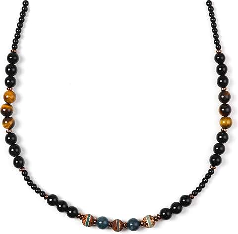 Healing crystal beaded necklace for men