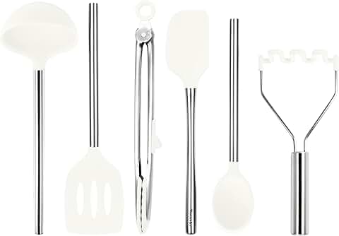 Set of 6 Silicone Kitchen Utensils for Cooking