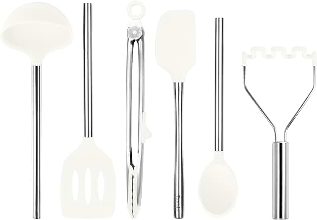 Set of 6 Silicone Kitchen Utensils for Cooking