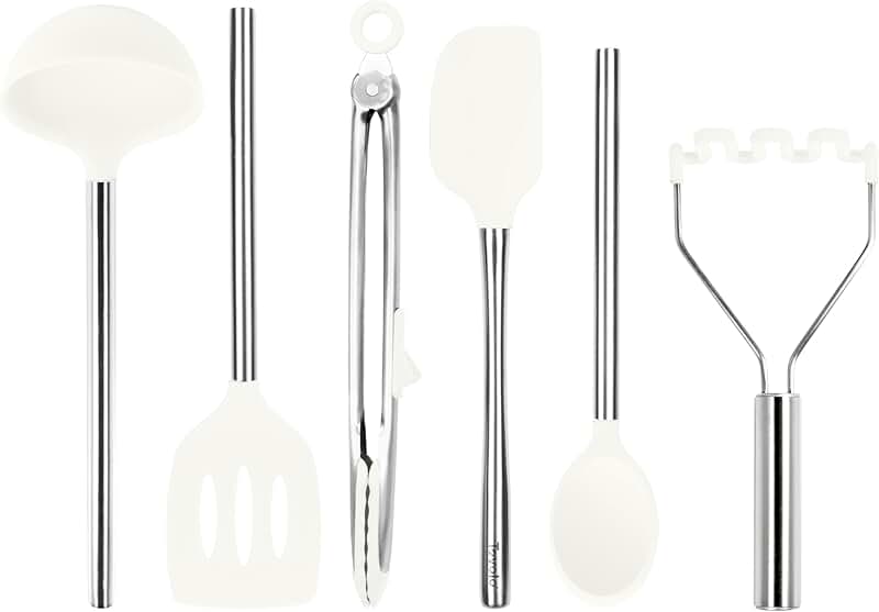 Set of 6 Silicone Kitchen Utensils for Cooking