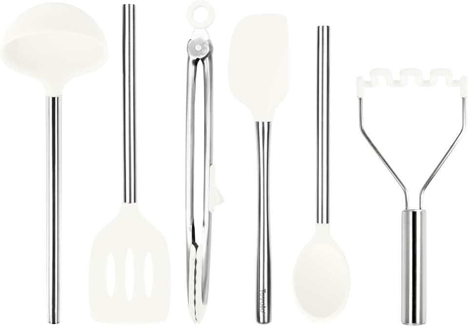 Set of 6 Silicone Kitchen Utensils for Cooking