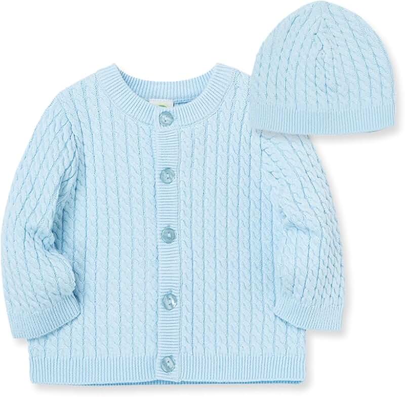 Baby Cable Knit Sweater and Cap Set