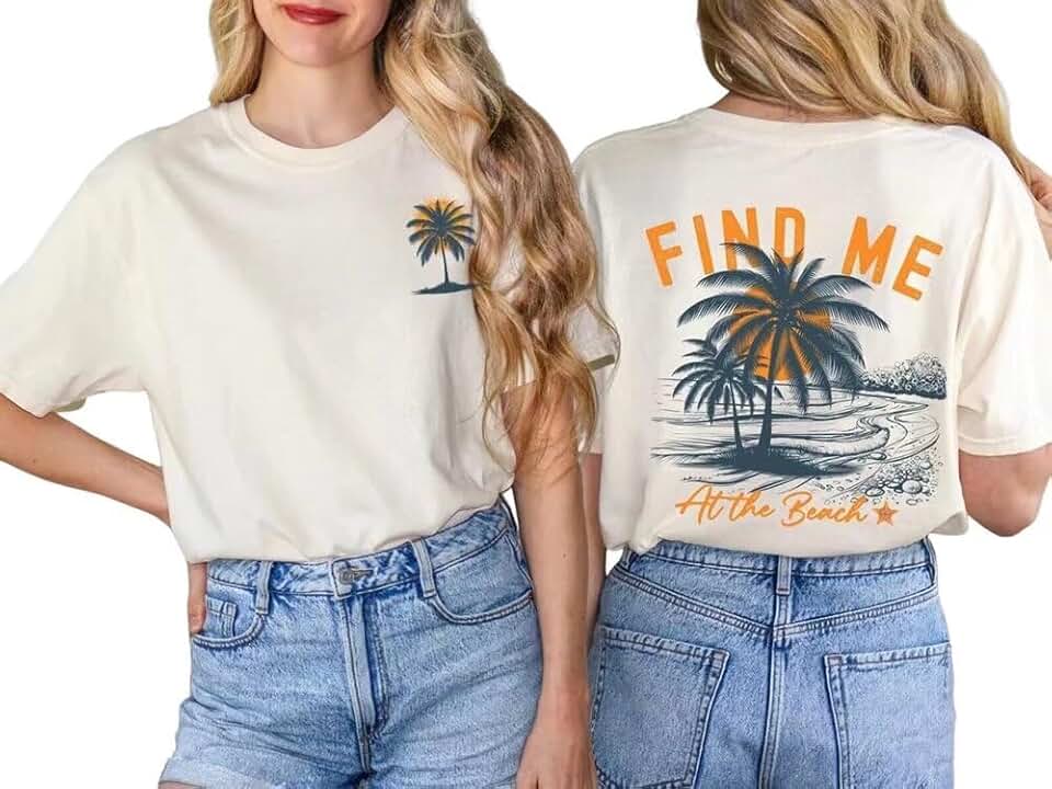 Women’s Tropical Coconut Tree Beach T-Shirt