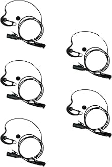 G Shape Earpiece Headset with Mic for Two-Way Radio 5 Pack