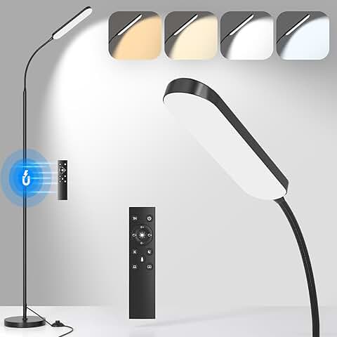 Tall LED Floor Lamp with Remote and Foot Switch