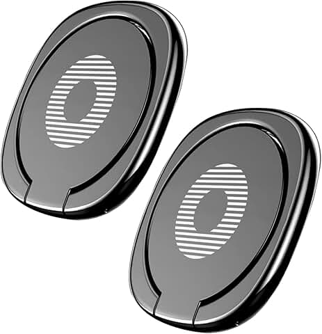 Glossy Rounded Edges Phone Ring Holder Stand, 360° Rotation