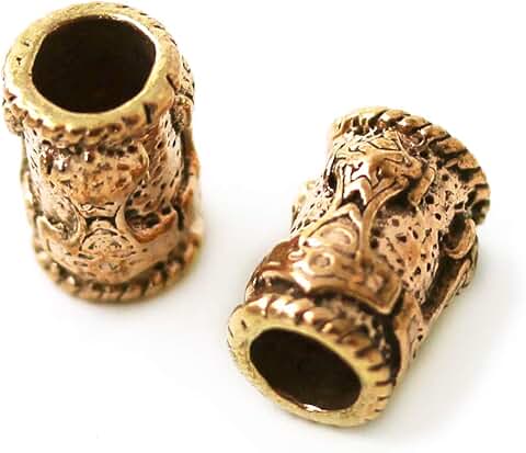 Bronze Viking Thor's Hammer Beard Beads and Rings