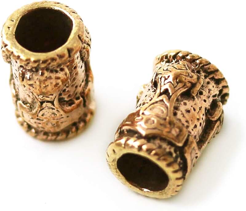 Bronze Viking Thor's Hammer Beard Beads and Rings