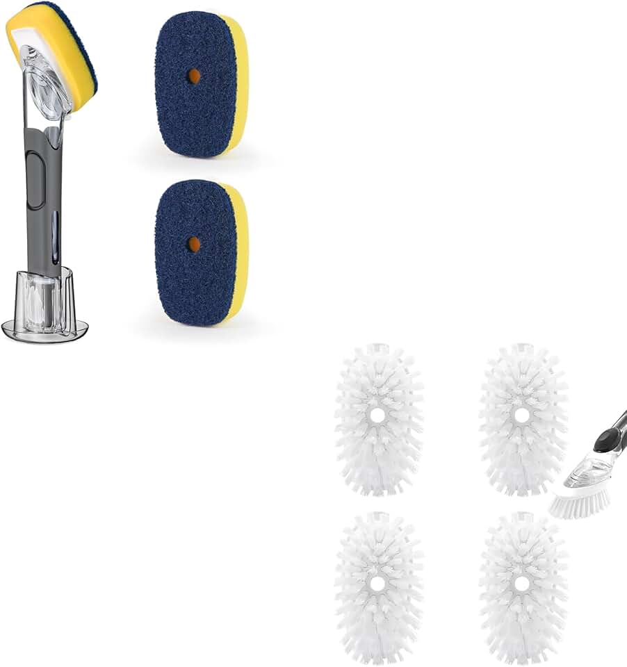 Dish Brush with Soap Dispenser and Refills