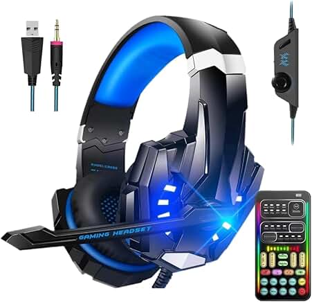Gaming Voice Changer Headset with Mic and LED Light