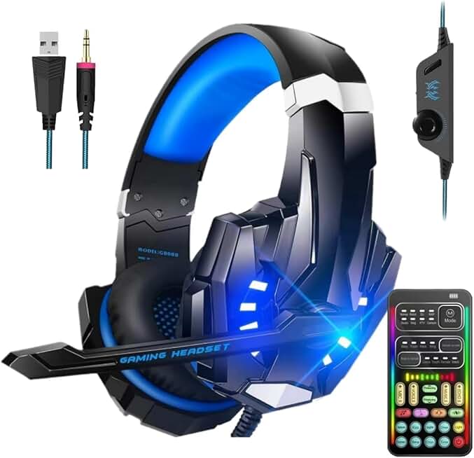 Gaming Voice Changer Headset with Mic and LED Light