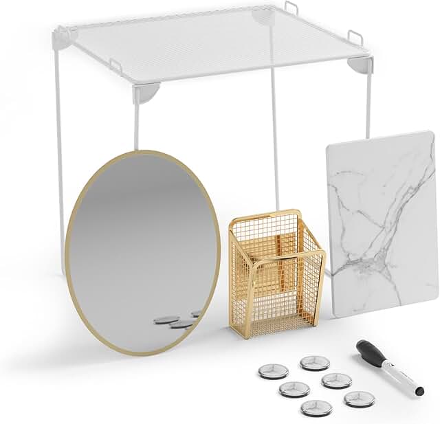 Gold 11-Piece Locker Organizer and Decor Kit