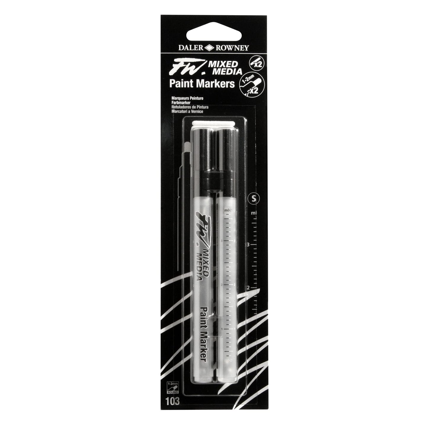 Two Refillable Mixed Media Paint Markers with Extra Nibs