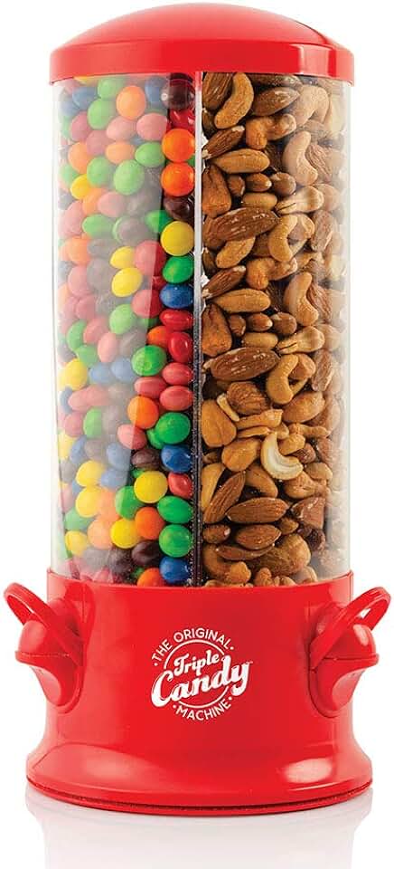 Red candy dispenser, 5.75 x 12 inches