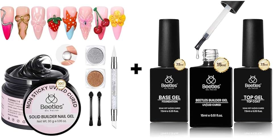 3D Gel Nail Art Kit with Chrome Powder and Sculpture Pen