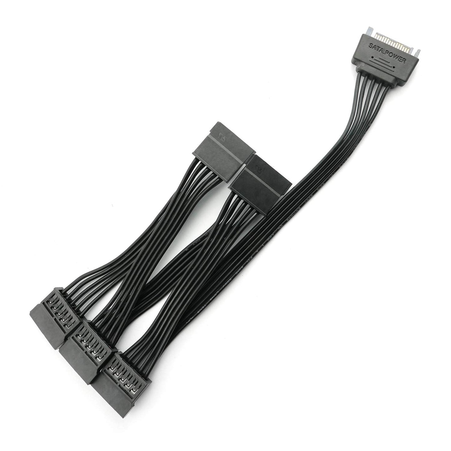 1-Pack SATA 15 Pin Male to 5 SATA 15 Pin Female Power Connector Splitter Cable - 24 Inches