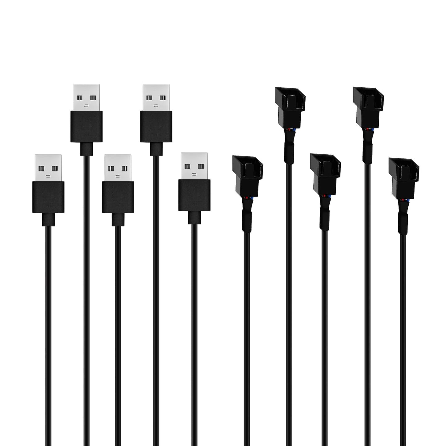 5 Pack USB to 3Pin PWM Fan Power Cables