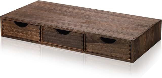 Vintage wooden coffee pod storage with three drawers