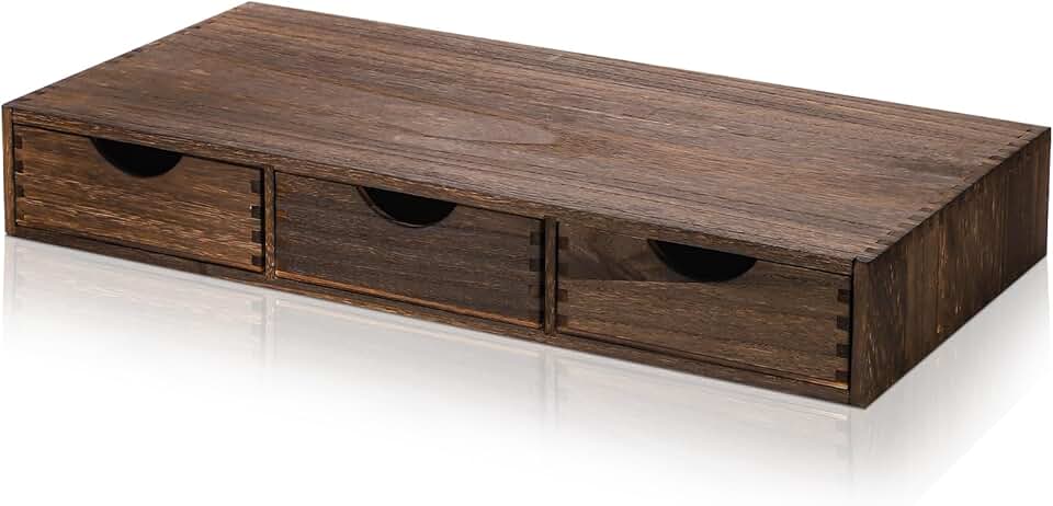 Vintage wooden coffee pod storage with three drawers