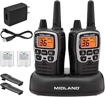 Long Range Walkie Talkie Set with Weather Scan, 2 Pack
