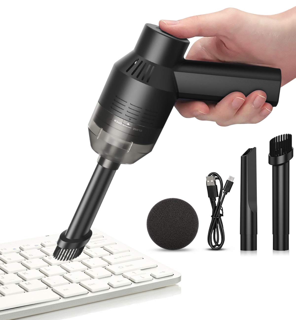 [Upgrade] Mini Vacuum Cordless Vacuum Keyboard Cleaner Rechargeable Desk Vacuum for Cleaning Dust,Hair,Crumbs,Eraser Scrap,Cigarette Ash,Laptop,Pet House