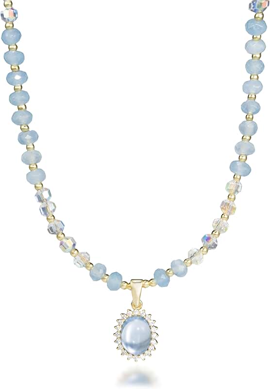 Natural Gemstone Beaded Choker Necklace for Women