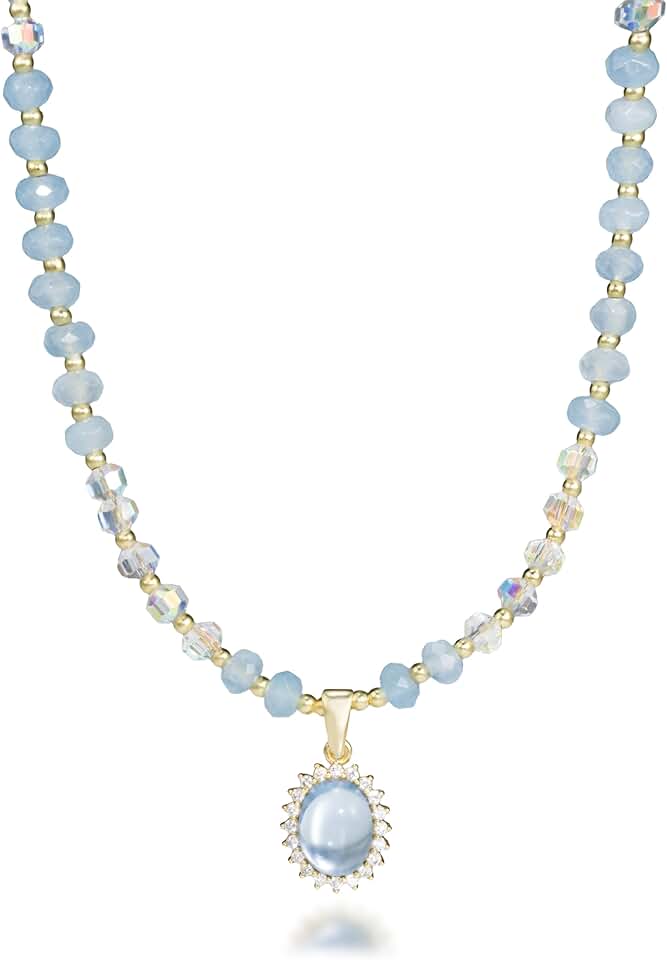 Natural Gemstone Beaded Choker Necklace for Women