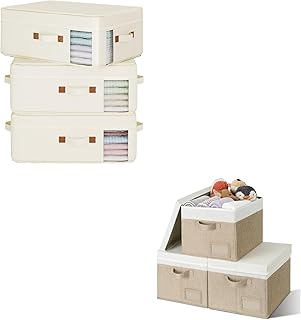 Three-pack of clothes storage bags with lids