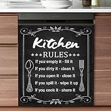Funny Kitchen Rules Magnet for Dishwasher Door