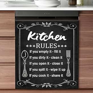 Funny Kitchen Rules Magnet for Dishwasher Door