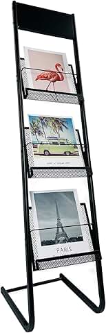 Floor-standing 3-layer magazine and brochure rack
