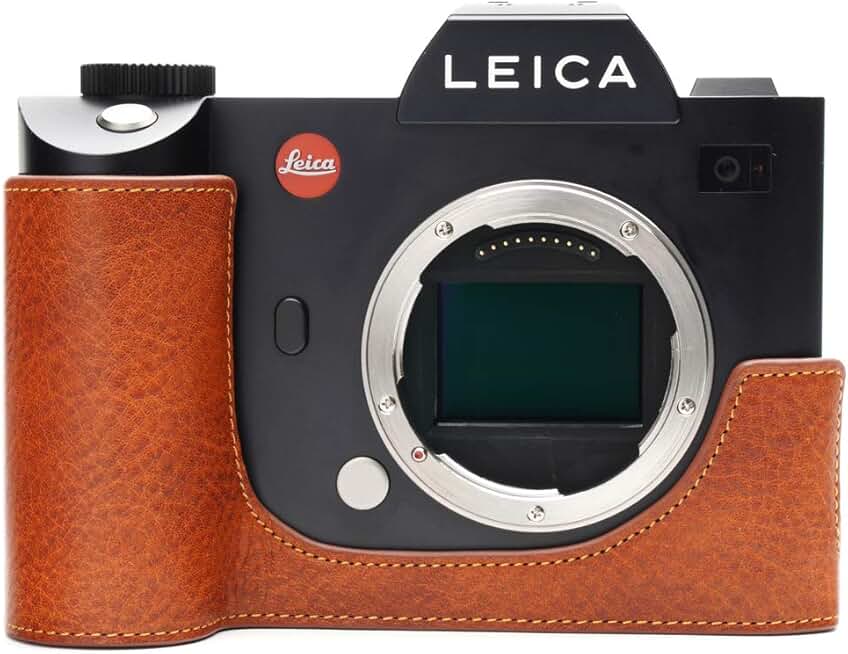 Handmade Leather Half Camera Case with Hand Strap