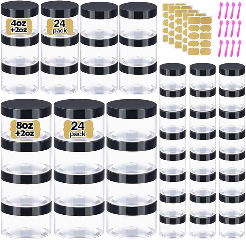 Set of 48 Plastic Containers with Lids in Various Sizes