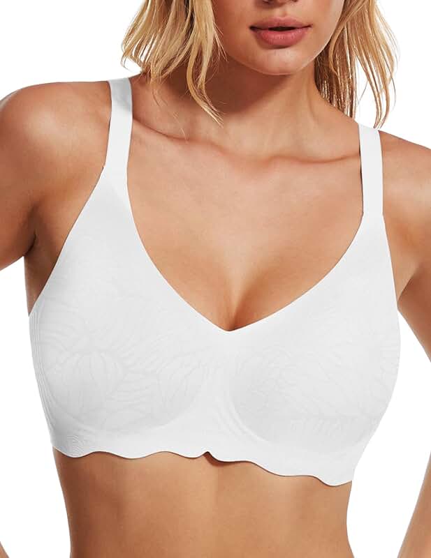 Wireless seamless pushup bra with support and lift