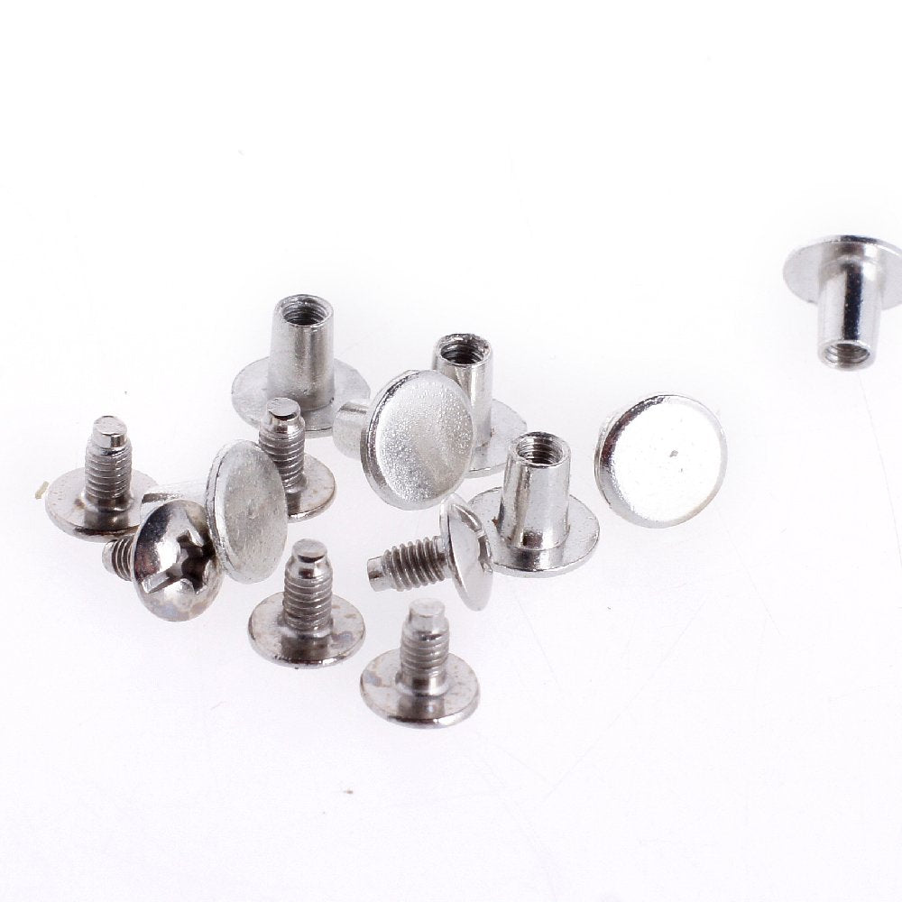 Silver Round Flat Head Chicago Screws Set 30 Pieces