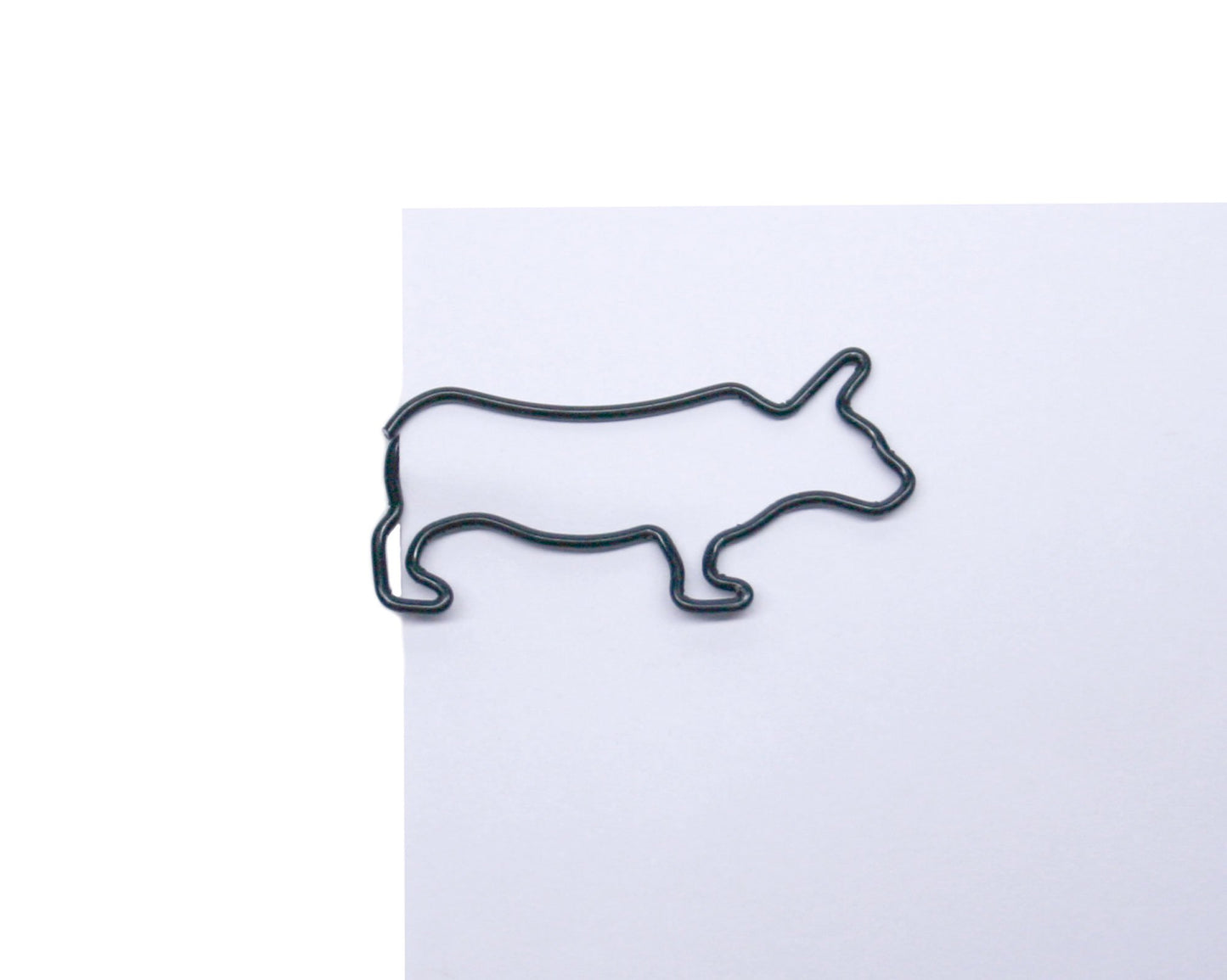 Cow-shaped paper clips in tin box, 100 pieces