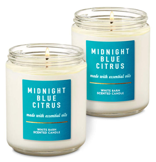 Midnight Blue Citrus Single Wick Scented Candle with Essential Oils 7 oz  198 g each Pack of 2