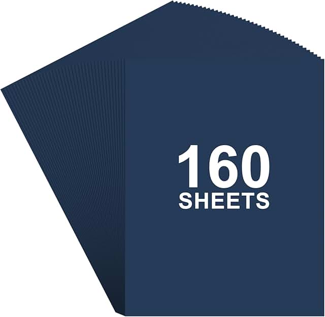 Blue Cardstock Paper, 160 Sheets, 8.5 x 11, 180gsm