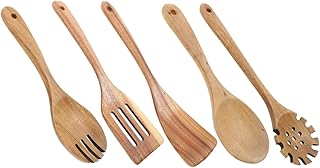 5-Piece Natural Wooden Kitchen Utensil Set